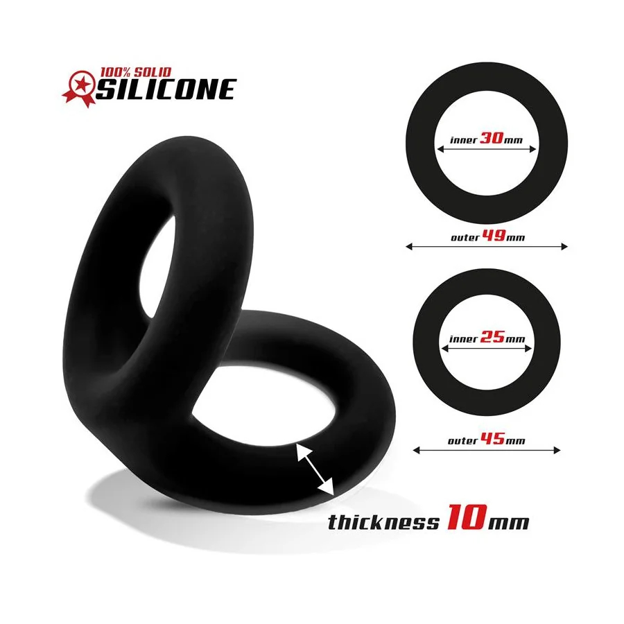 Anillo Doble para el Pene Silicona Solida 25 3 cm