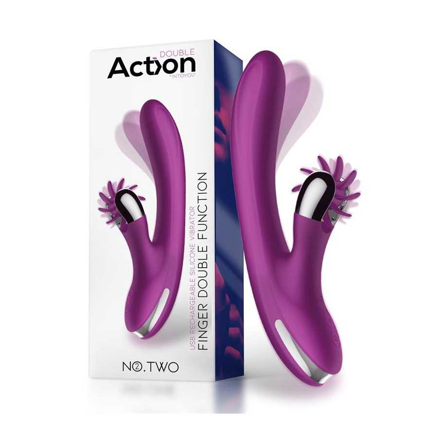 No Two Vibrador Movimiento Finger y Rueda Estimuladora