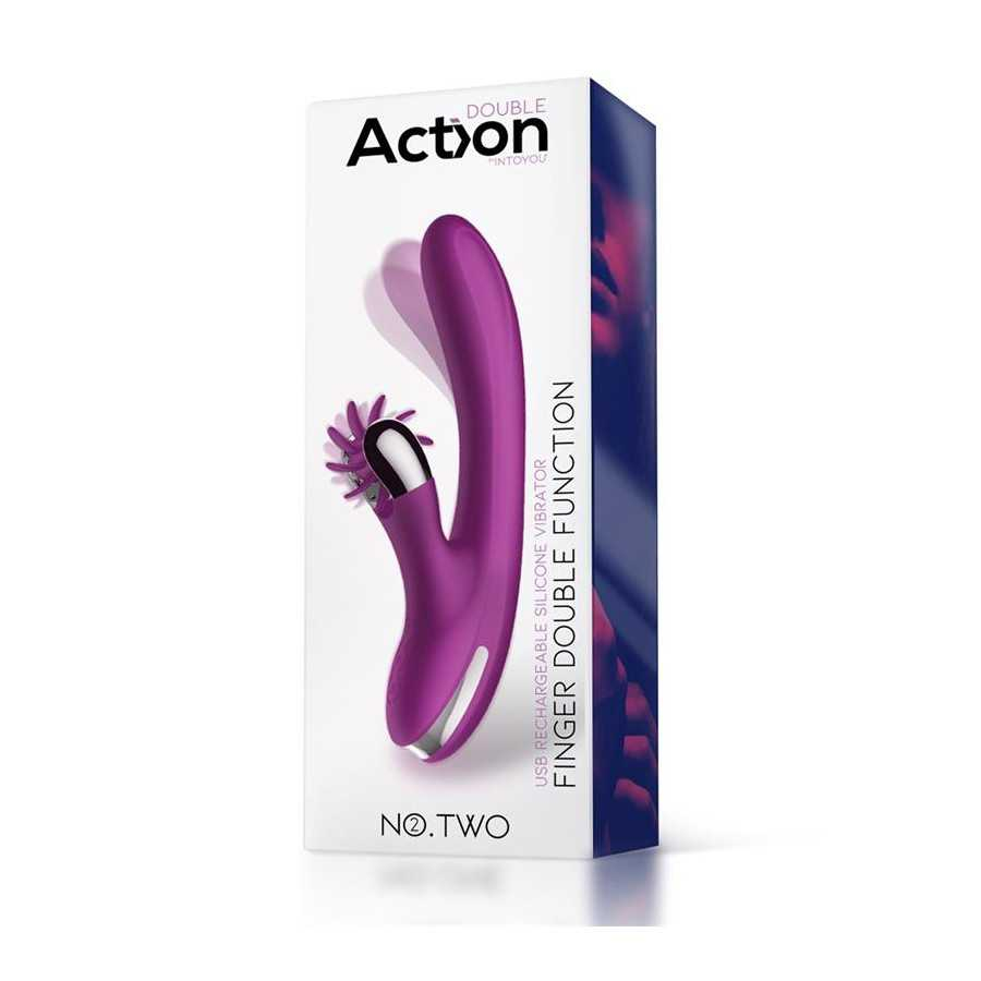 No Two Vibrador Movimiento Finger y Rueda Estimuladora