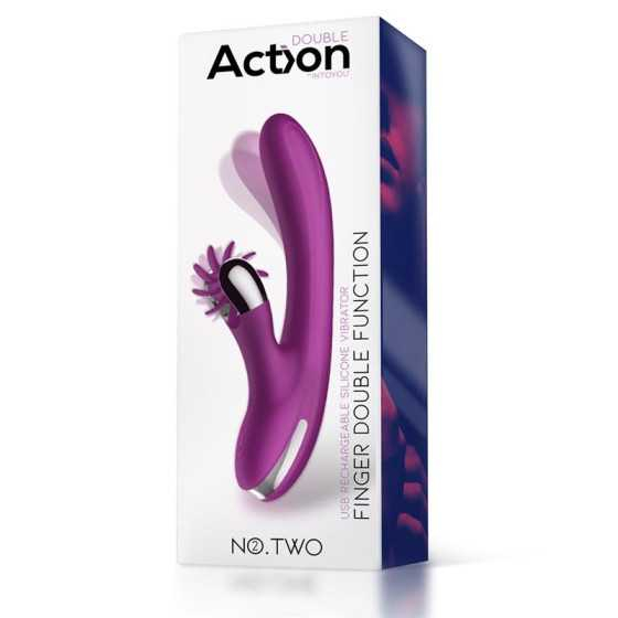 No Two Vibrador Movimiento Finger y Rueda Estimuladora