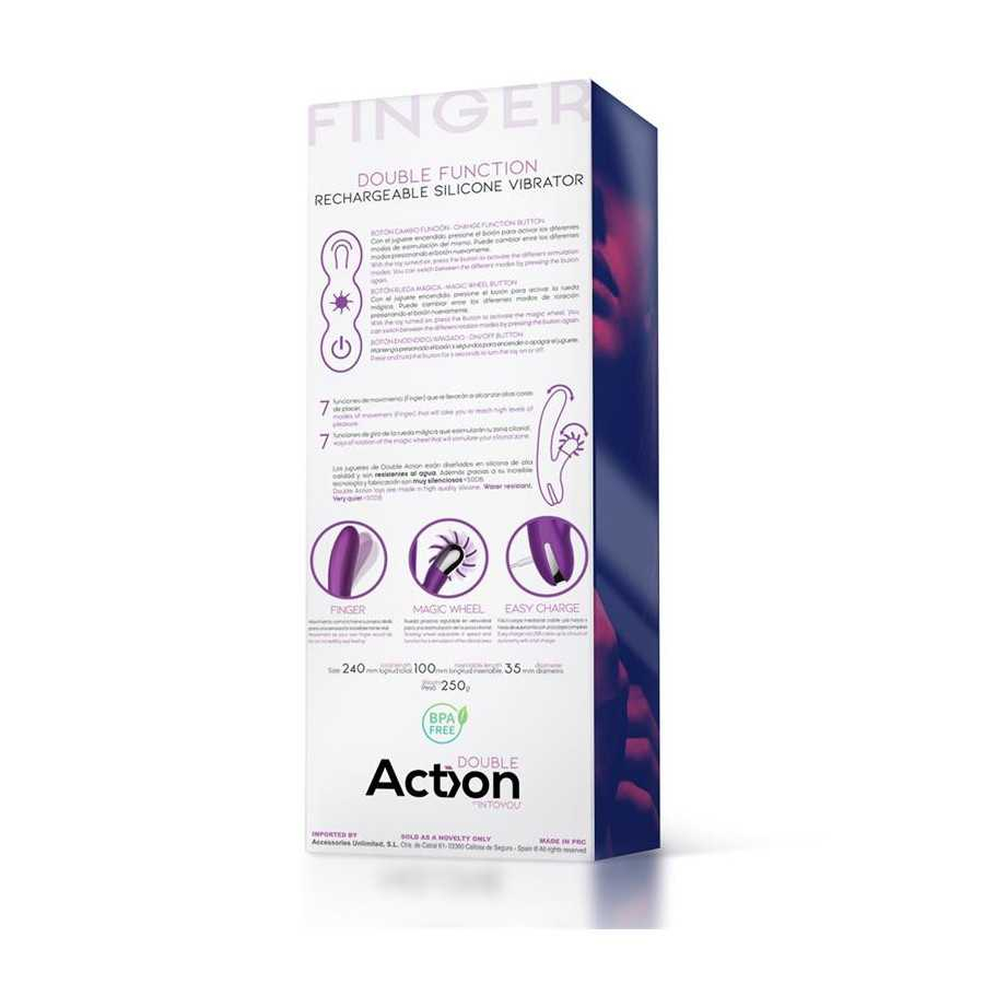 No Two Vibrador Movimiento Finger y Rueda Estimuladora