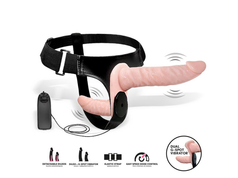 Batek Arnes con Dildo Doble Desmontable Punto G y Vibracion Control Remoto