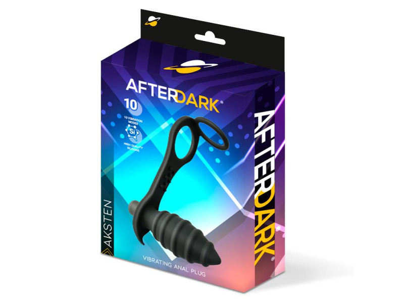 Aksten Plug Anal con Vibracion y Anillo para Testiculos