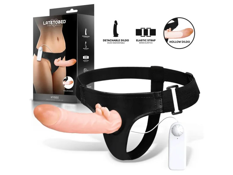 Hybee Dildo con Dildo Realista Hueco y Vibracion con Control Remoto
