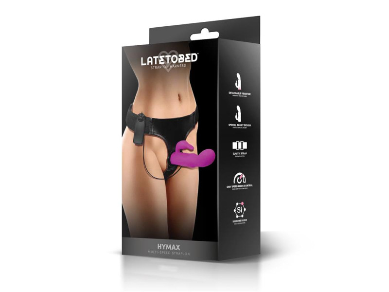 Hymax Arnes con Dildo Vibrador con Conejito y Control Remoto