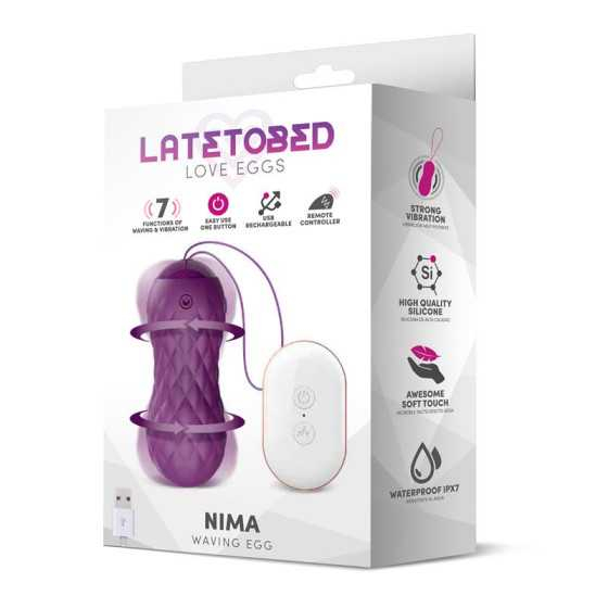 Nima Huevo Vibrador con Movimiento Wave Control Remoto USB Silicona Purpura