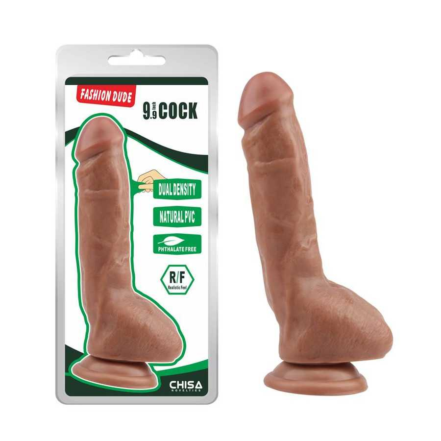 Dildo Dual Density Fashion Dude 23 x 43 cm Bronceado