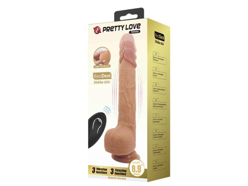 Tommy Dildo Realista con Vibracion y Thrusting con Contorl Remoto