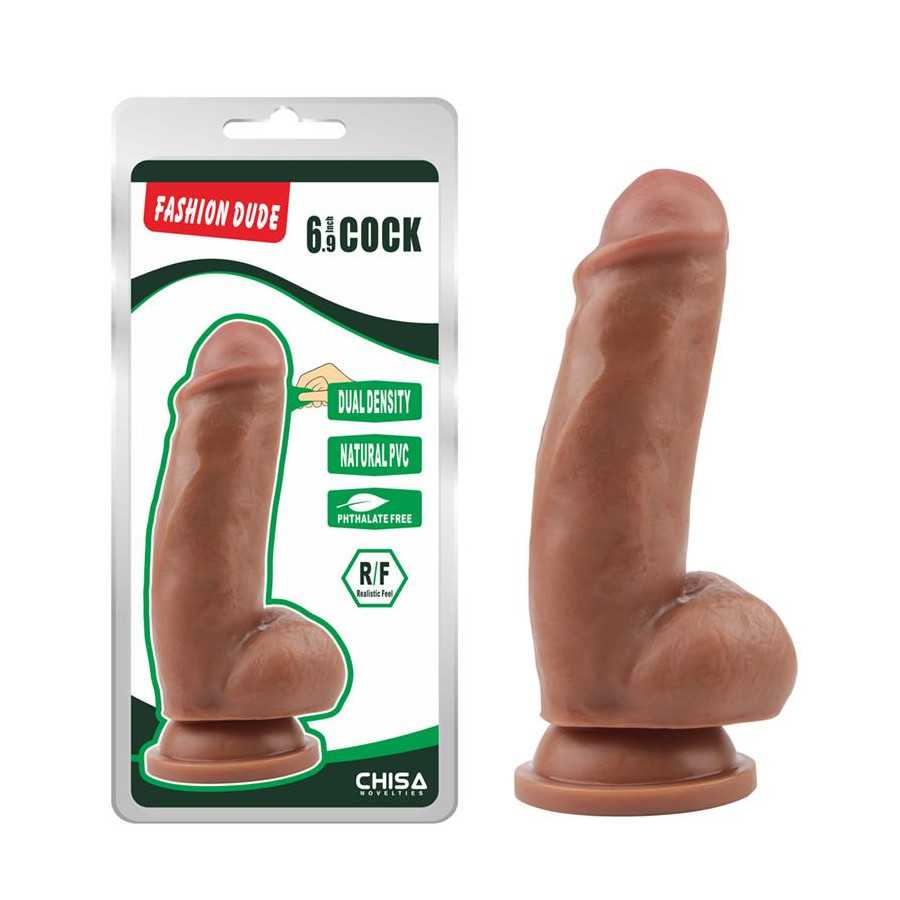 Dildo Dual Density Fashion Dude 175 x 49 cm Bronceado