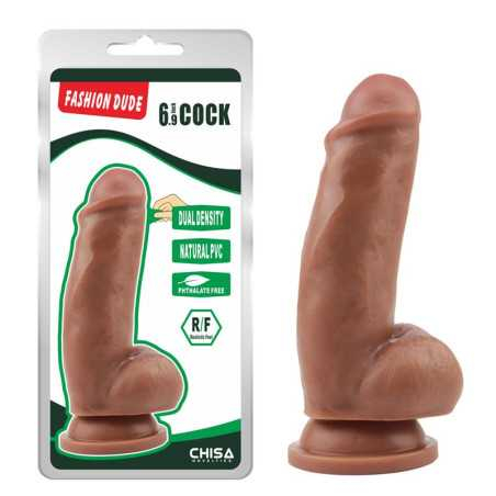 Dildo Dual Density Fashion Dude 175 x 49 cm Bronceado