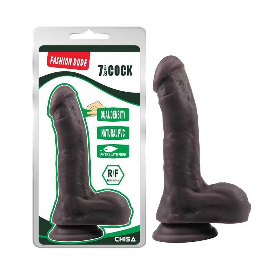 Dildo Dual Density Fashion Dude 205 x 45 cm Marron