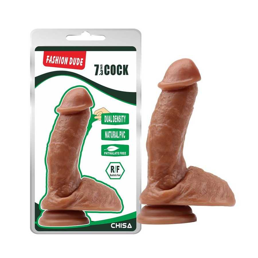 Dildo Dual Density Fashion Dude 185 x 43 cm Bronceado