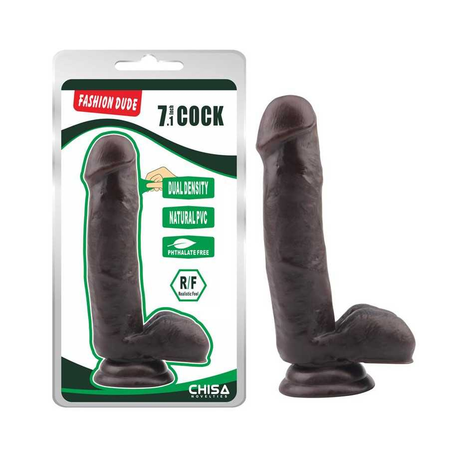 Dildo Dual Density Fashion Dude 178 x 4 cm Marron