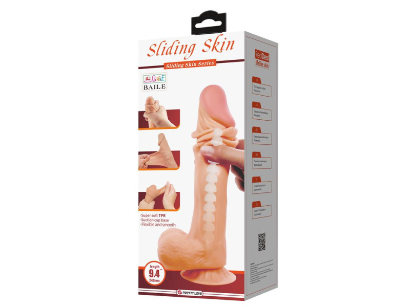 Dildo Realista Piel Deslizante Retractil 24 cm