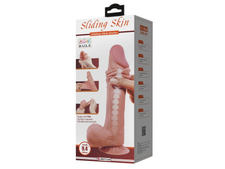Dildo Realista Piel Deslizante Retractil 24 cm
