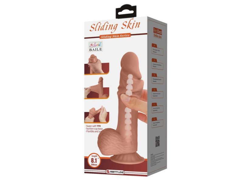 Dildo Realista Piel Deslizante Retractil 206 cm