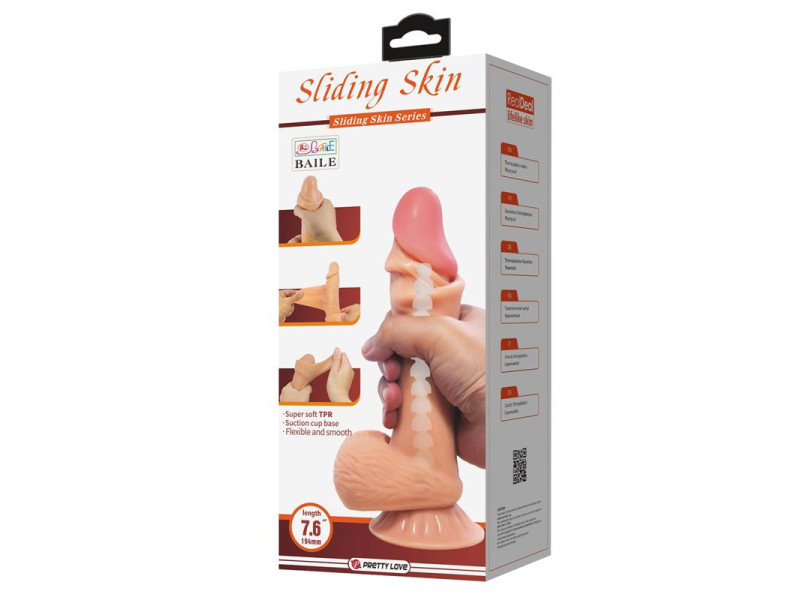Dildo Realista con Piel Deslizante Retractil 194 cm