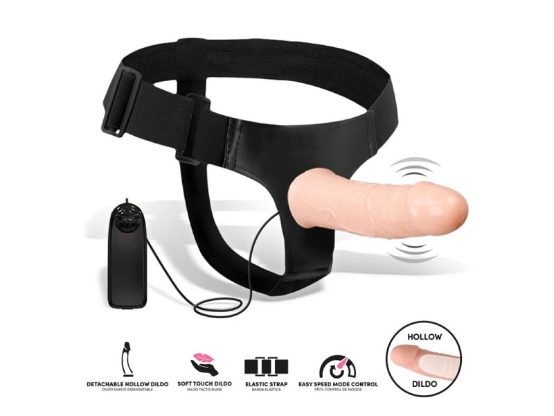 Wobox Arnes con Dildo Hueco Desmontable Vibracion y Control Remoto