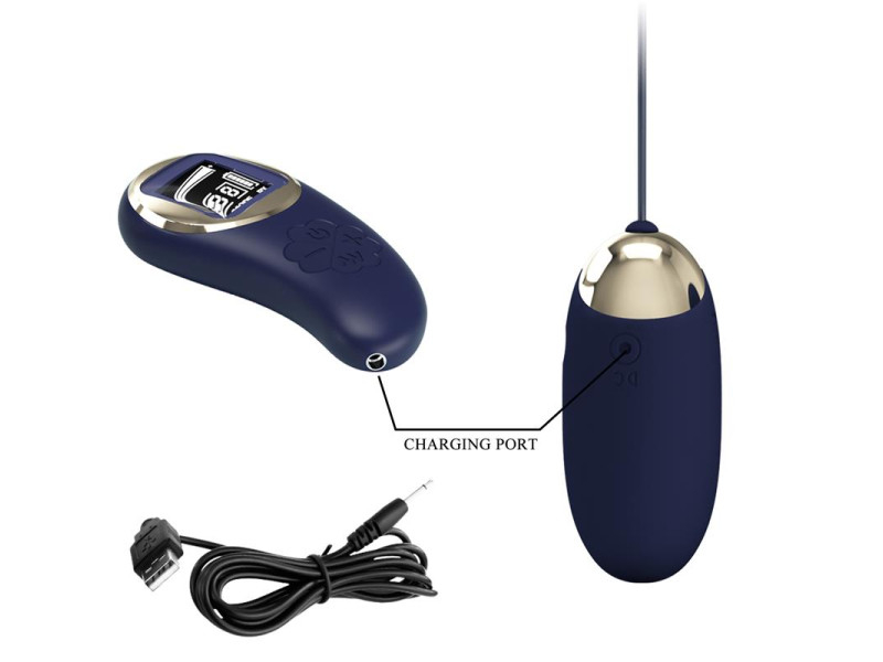 Mina Huevo Vibrador con Control Remoto Pantalla Digital Azul