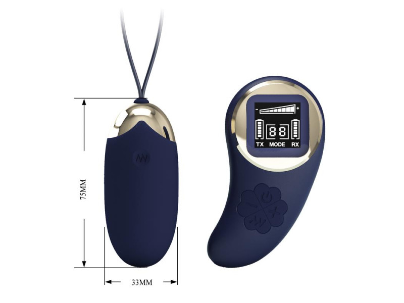 Mina Huevo Vibrador con Control Remoto Pantalla Digital Azul