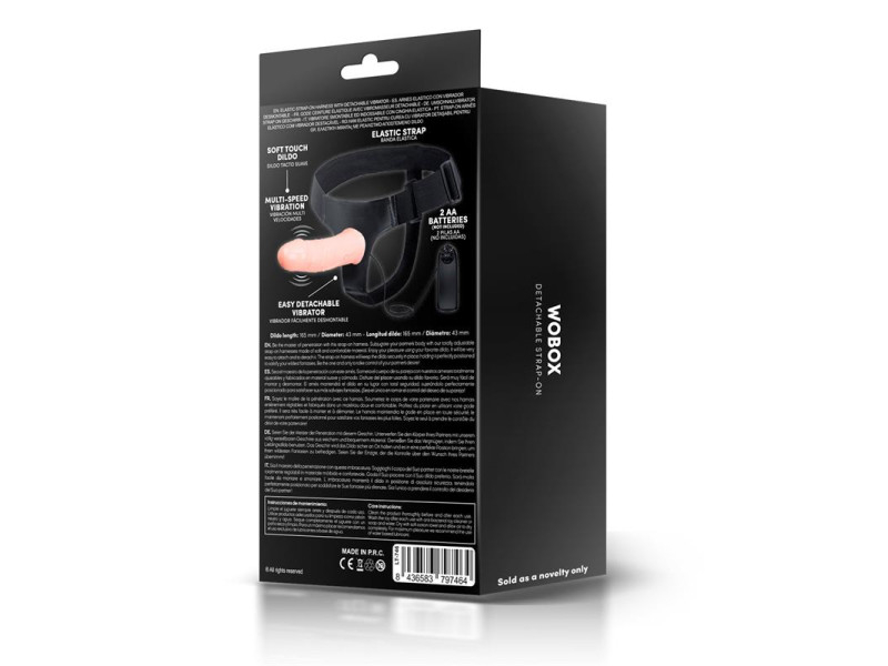 Wobox Arnes con Dildo Hueco Desmontable Vibracion y Control Remoto