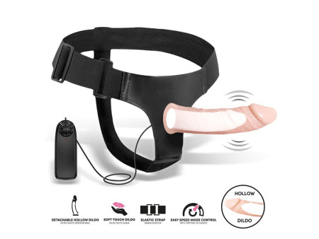 Bemax Arnes con Dildo Hueco Desmontable Vibracion y Control Remoto Bemax Arnes con Dildo Hueco Desmontable Vibracion y Control Remoto
