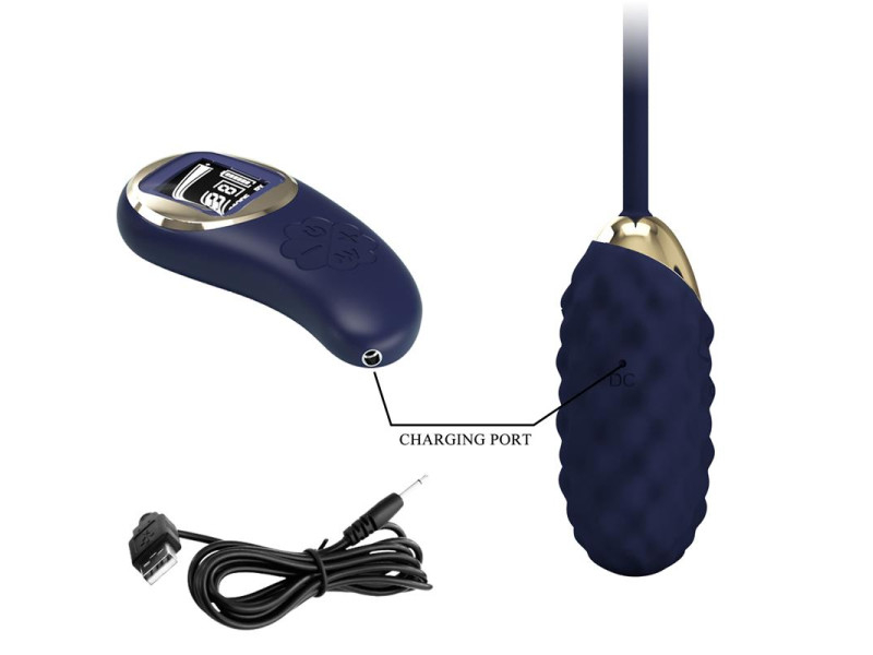 Vivian Huevo Vibrador con Control Remoto con Pantalla Digital Azul
