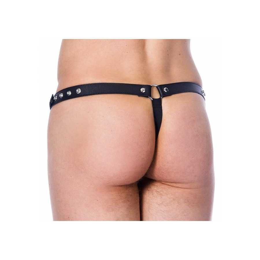 Tanga de Cuero Ajustable con Tachuelas