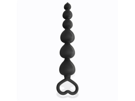 Clyde Plug Anal con Bolas con Aro de Facil Extraccion Silicona Negro
