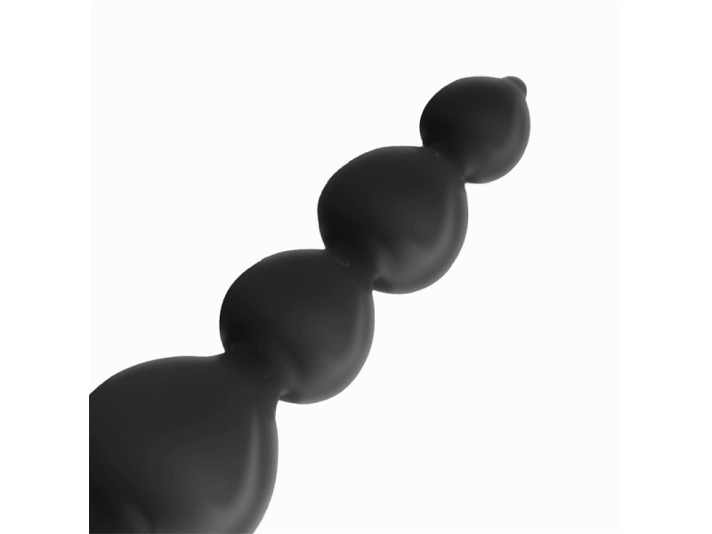 Clyde Plug Anal con Bolas con Aro de Facil Extraccion Silicona Negro