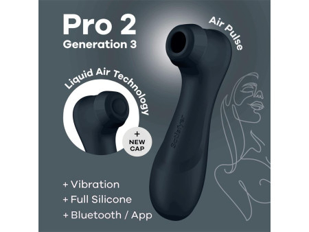 Pro 2 Gen 3 Liquid Air Technology Succion y Vibracion App Connect Negro