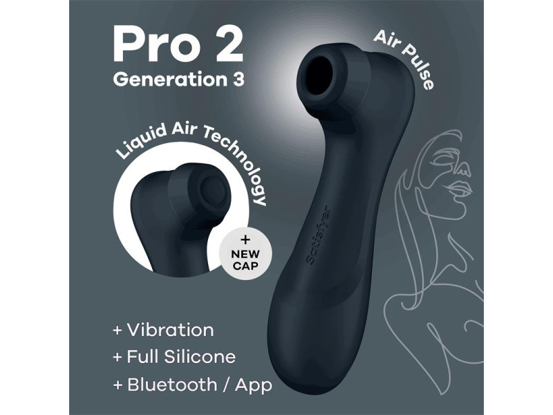 Pro 2 Gen 3 Liquid Air Technology Succion y Vibracion App Connect Negro