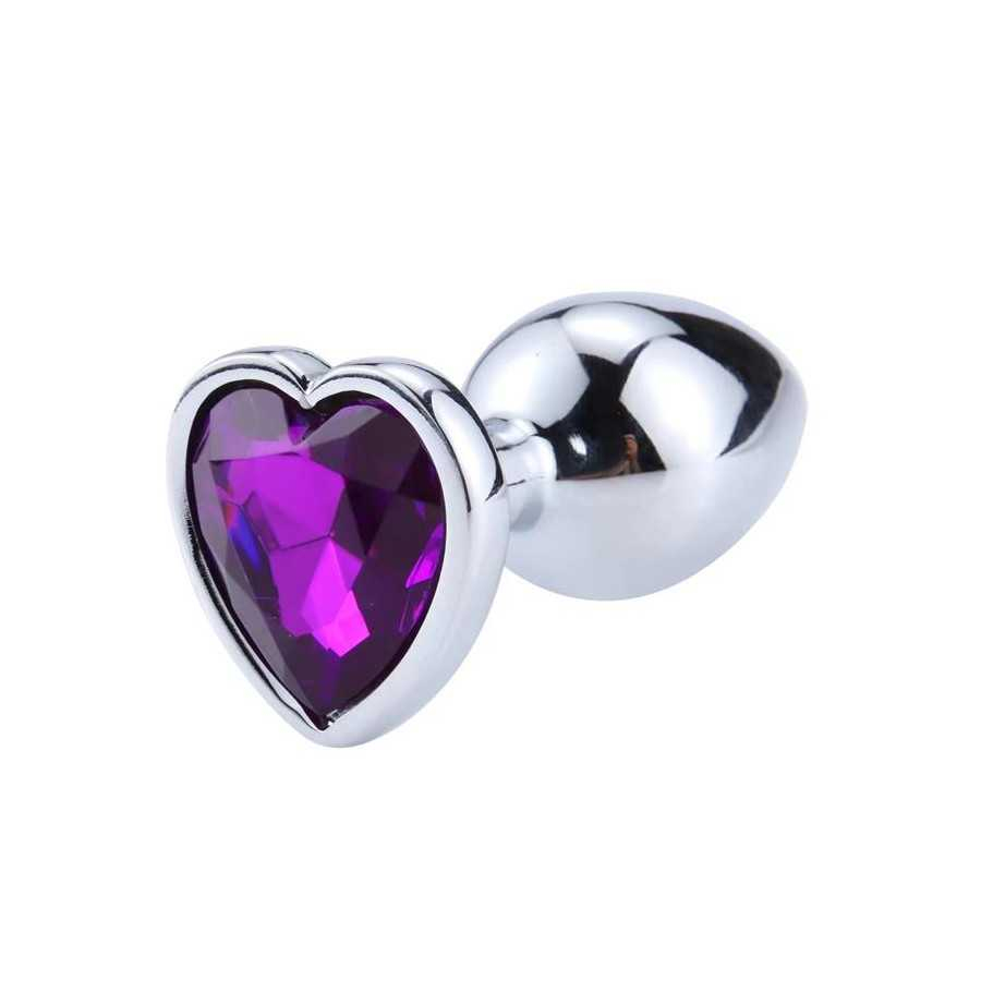 Plug Anal con Joya de Corazon Purple Lavender Talla S