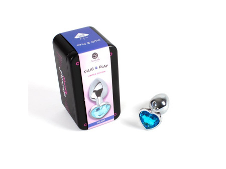 Plug Anal de Metal Corazon Azul Talla S