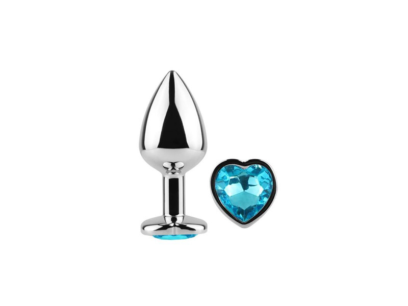 Plug Anal de Metal Corazon Azul Talla S