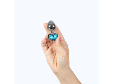 Plug Anal de Metal Corazon Azul Talla S