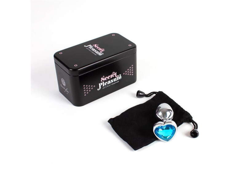 Plug Anal de Metal Corazon Azul Talla S
