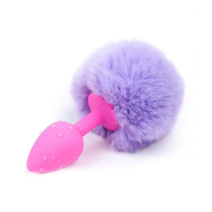 Plug Anal con Pompon Purpura Claro Talla S