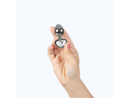 Plug Anal de Metal Corazon Transparente Talla S Plug Anal de Metal Corazon Transparente Talla S