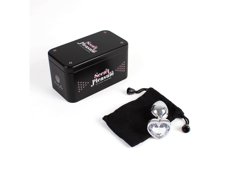 Plug Anal de Metal Corazon Transparente Talla S
