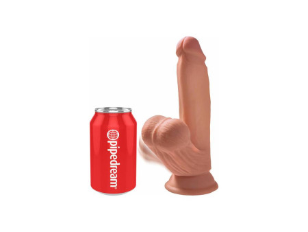 Dildo Triple Densidad Testiculos Oscilantes 7 Caramelo
