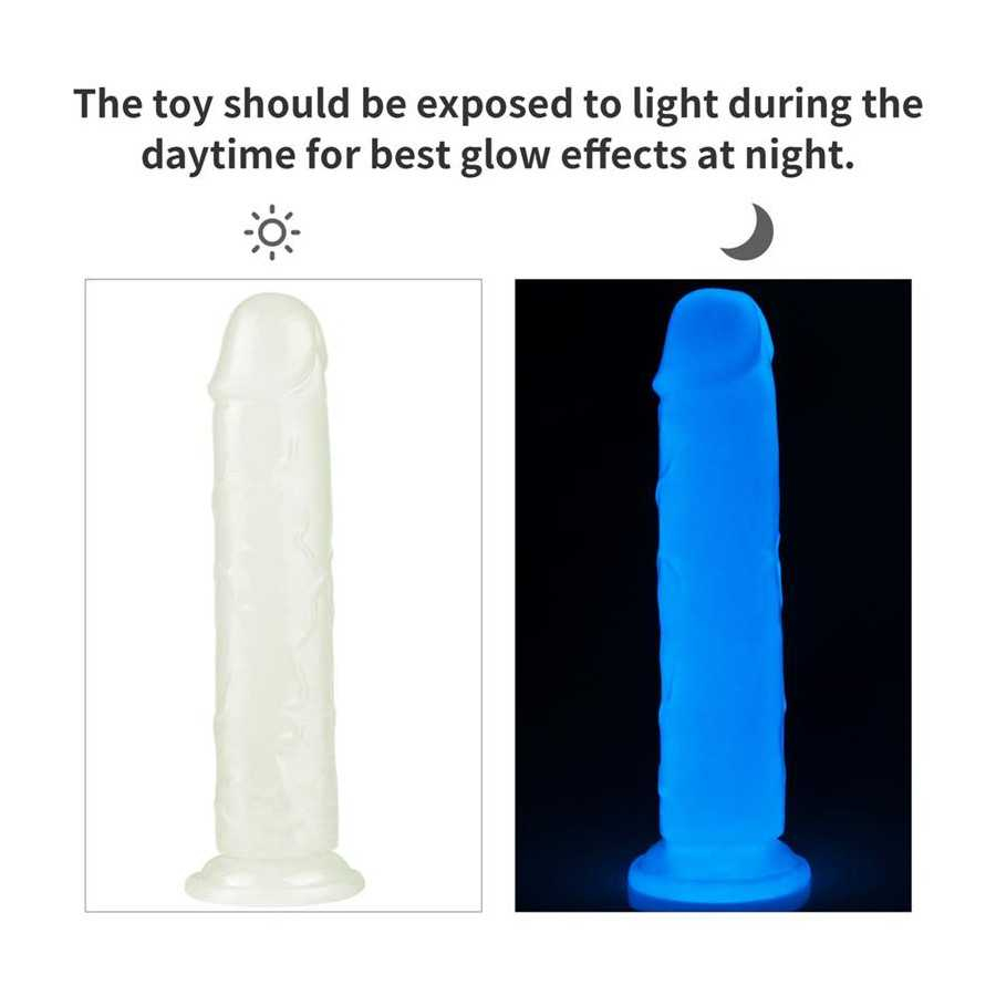 Dildo Lumino 8 Luz Azul