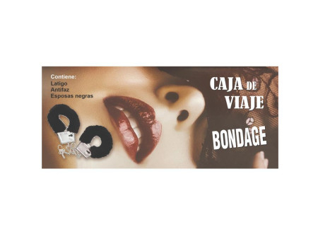 Caja de Bondage con Esposas Latigo y Antifaz Caja de Bondage con Esposas Latigo y Antifaz