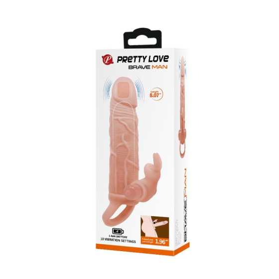 Brave Man Funda para el Pene con Vibracion 5cm