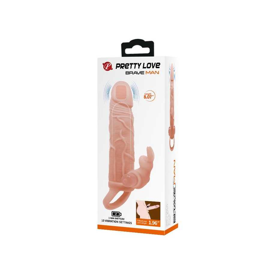 Brave Man Funda para el Pene con Vibracion 5cm