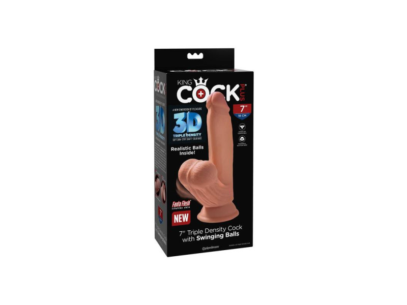 Dildo Triple Densidad Testiculos Oscilantes 7 Caramelo