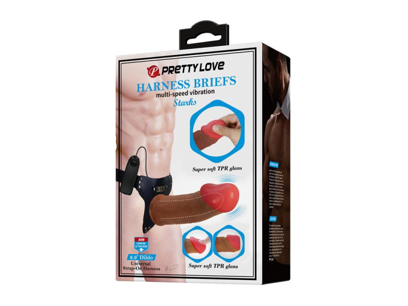 Arnes con Dildo Hueco y Vibracion con Control Remoto Starks