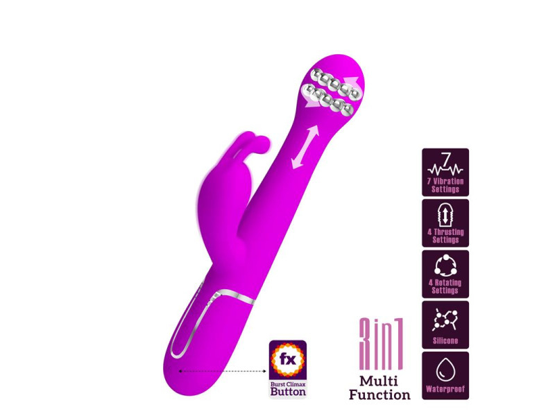Vibrador con Thrusting y Bolas Rotatorias Dejon Rosa