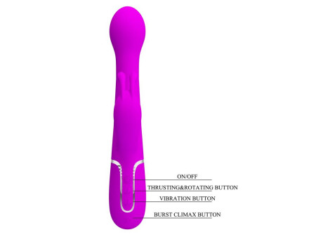 Vibrador con Thrusting y Bolas Rotatorias Dejon Rosa