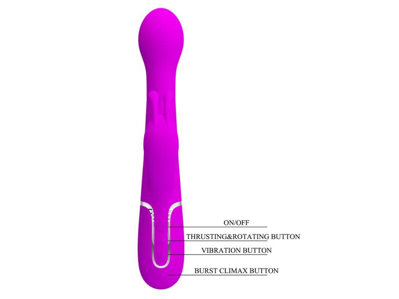 Vibrador con Thrusting y Bolas Rotatorias Dejon Rosa